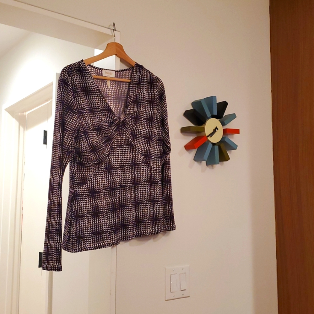 Laundry By Shelli Segal:  Top, Size L, Aubergine & Ivory